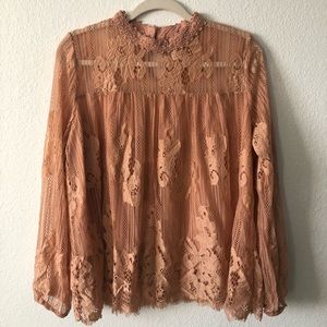 Peach  Lace Blouse